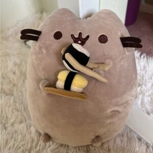 Pusheen Plush Cat with Yellow & Black Sushi